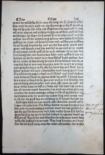 Altväterleben inkunabel blatt - inkunabel,
