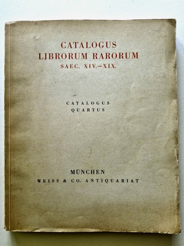 Weiss antiquariatskatalog 1927 - weiss,