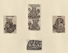 4 Textholzschnitte aus der