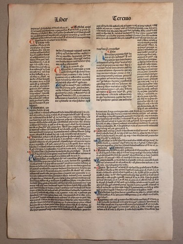 Inkunabelblatt liber - inkunabelblatt, –
