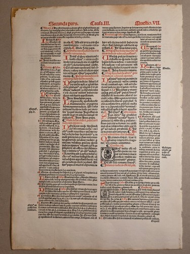 Inkunabelblatt decretum - –,